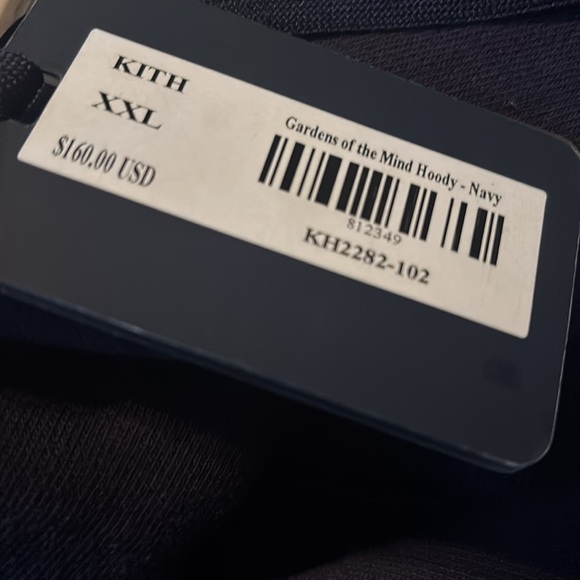 Kith Navy Hoodie with Red Floral Detail - Picture 3 of 4